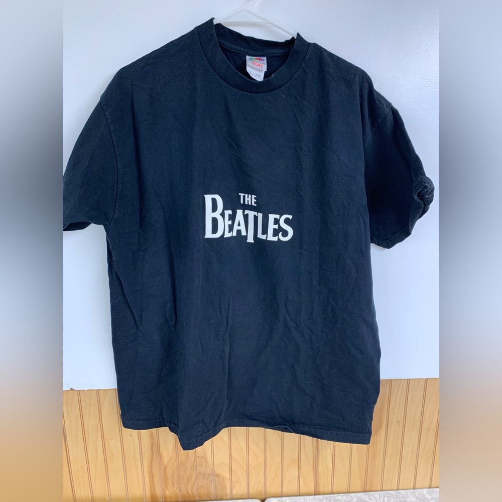 The Beatles Drum Signature Heavy Cotton Black T-Shirt